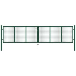 vidaXL Mrežasta vrtna vrata iz jekla 400x75 cm zelena Cene