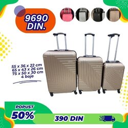 Zotrix banerle set kofera – 3/1 silver- siva Cene