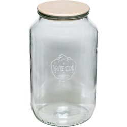 WECK rundrandglas 3l mit holz- deckel Cene