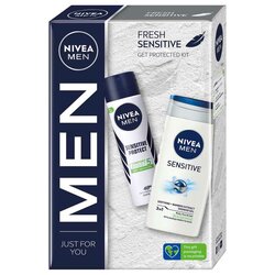 Nivea men Fresh Sensitive poklon set (Men Sensitive protect sprej 150ml, Men Sensitive gel za tuširanje 250ml) Cene