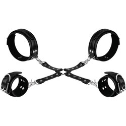 Bedroom Fantasies Cuffs & Hogtie Set - Black Cene