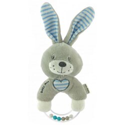 Baby Mix Plišana zvečka Zeko Grey & Blue Cene