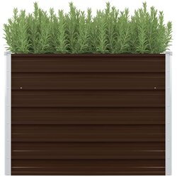  Povišena vrtna gredica smeđa 100 x 100 x 77 cm pocinčani čelik Cijene