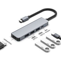 Asonic 5u1 USB C na HDMI, U2/U3.0,C, aluminij N-U3H1C5 Cene