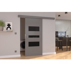 ADRK Drsna stenska vrata CENTO z lakobel detajli 106 cm - SIVA-LAKIRANA RNA, VISOK SIJAJ Cene