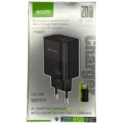 BAVIN punjač 20W PD Usb A/Type C + kabl C-IOS PC963Y-PD crna ( 90058 ) Cene