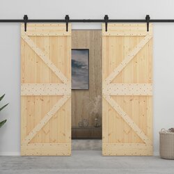 Furnova Drsna vrata s kompletom vodil 90x210 cm trdna borovina, (21944853) Cene