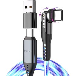 STATIK PowerPivot Pro rotating 2-in-1 USB-C Cable Blue Glow 2m Cene