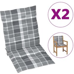 vidaXL Blazine za vrtne stole 2 kosa siv karo vzorec 100x50x3 cm Cene
