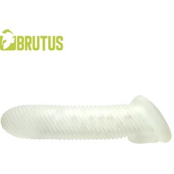 Brutus almighty ribbed cock sheath 18cm clear Cene