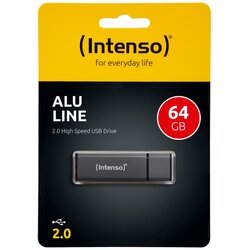 (Intenso) USB Flash drive 64GB Hi-Speed USB 2.0, ALU Line - USB2.0-64GB/Alu-a Cene