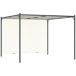 vidaXL Pergola z nastavljivo streho kremno bela 3x3 m jeklo Cene