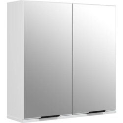 Maison Chic Kopalniška omarica - Kopalniški kabinet z ogledalom bela 64x20x67 cm, (21794485) Cene