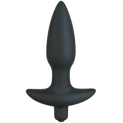 Black Velvets Silicone Vibrating Plug Medium Cene