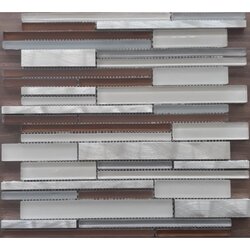  Stakleni mozaik srebrno beli pravougaoni 300x300x8mm Cene