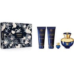 Versace Dylan Blue Pour Femme Ženski poklon set (EDP 100Ml + Losion za telo 100Ml + Gel za tuširanje 100Ml + EDP 5Ml) 7020635 Cene