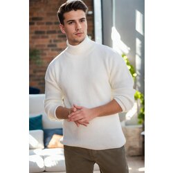 Dewberry 18701 Turtleneck Mens Knitwear-EKRU Cijene