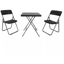 Linder Exclusiv Sklopivi vrtni set namještaja GM7000 BISTRO SET - Crni Cene