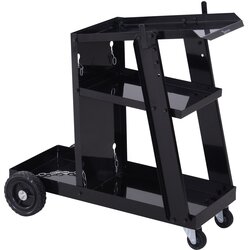 Durhand voziček za orodje 3 police 4 gumijasta kolesa max. 50 kg delavnica jeklo 71 x 70 x 39 cm črna, (20745417) Cene