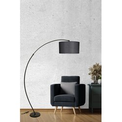 Opviq Mısra Siyah Lambader Silindir Hasır Siyah Abajurlu Black Floor Lamp Cene