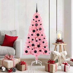 vidaXL Božićno drvce s 150 LED svjetlima Ružičasta 150 cm PVC Cijene