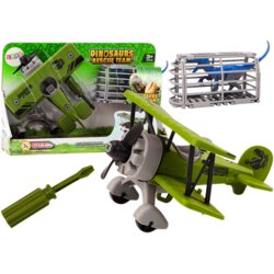 Avion za prijevoz životinja + kavez s dinosaurom - zeleni Cene