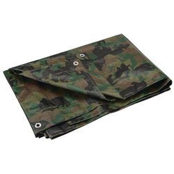 Brez Zaščitno pregrinjalo z rinkami Camouflage, 4 x 5 m Cene