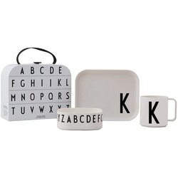 Design Letters 3-delni otroški jedilni set s kovčkom Classics K Cene
