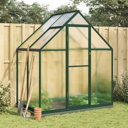 vidaXL Rastlinjak z okvirjem zelen 169x114x202 cm aluminij Cene