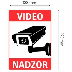 TECHTRADE Nalepka "VIDEONADZOR" A5 (190x133) prozorna Cene