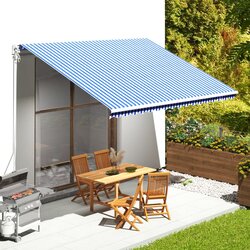 vidaXL Zamjenska tkanina za tendu plavo-bijela 4,5 x 3,5 m Cijene