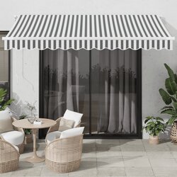 vidaXL Ročno zložljiva tenda z LED antracit in bela 350x250 cm Cene