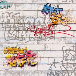 A.S. CREATION TAPETEN Tapeta iz netkane tekstilije AS CREATION Grafitti (bela, vzorec grafitija, 10,05 x 0,53 m) Cene