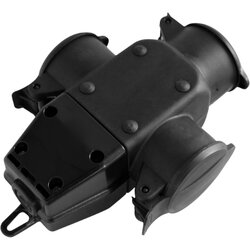 Commel (c240-501) gumeni trostruki razdelnik 16A 250V 2P+Z crni Cene