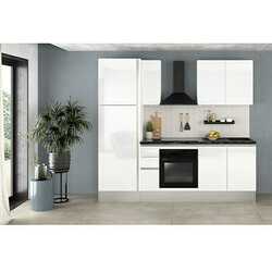 Marinelli Cucine Predsestavljena kuhinja Gianna Marmor (Širina: 245 cm, Bele barve, Anschlag levo, Z električnimi napravami) Cene