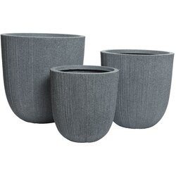 Kaemingk Plastična saksija Lennox/ set 3/1/ siva Cene