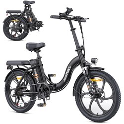 Hillmiles E Bike, zložljivo e-kolo z baterijo 36V 13Ah do 80-100 km, 20 * 3,0 palca, 7 hitrosti SHIMANO, 250W motor in 25 km/h MilePort, (21980247) Cene