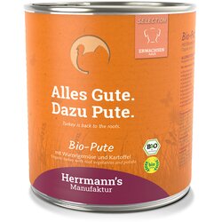 Herrmanns Varčno pakiranje Herrmann´s Menu brez žitaric 24 x 800 g - Bio puran z bio korenasto zelenjavo in bio krompirjem Cene