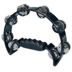 Hayman HTA-40-BK - half moon tambourine, no drum head, plastic, black Cene