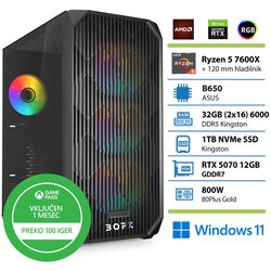 BOFX Namizni računalnik AQUILAE 5, R7-7600X, 32 GB RAM, 1 TB SSD, RTX5070, W11 + XBOX GP, (5000004033) Cene
