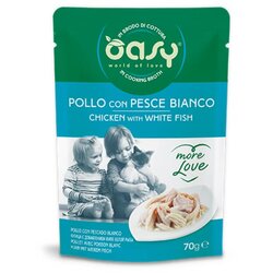 Oasy More Love Adult piščanec in bela riba v juhi, vrečka - 70 g 70 g Cene