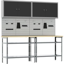 vidaXL Set 6 Siva Jeklo Orodni panel Pravokoten Industrijski Cene