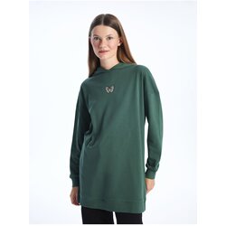 LC Waikiki Women's Hoodie, Embroidered Long Sleeve Sweatshirt Tunic Cene