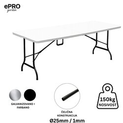 Epro sklopivi baštenski sto 180x74x74cm/ metal-plastika Cene