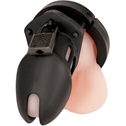 BLUELINE Silicone Chastity Cage Black Cene