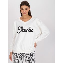 Fashion Hunters Ecru oversize cotton sweatshirt with a print Cene