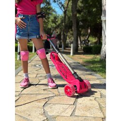 Cool Wheels Sklopivi trotinet za decu Maxi Twist sa 3 svetleća točka do 50kg roze Cene