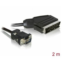 Delock SCART / VGA video priključni kabel [1x SCART-utikač - 1x muški konektor VGA] 2 m crna Cene