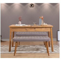 Hanah home trpezarijski sto i klupa 3 komada Santiago 0701 869VEL8841 Cene
