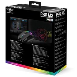 Spirit Of Gamer miška - PRO-M3 rgb (optična, 7200DPI, 8 gumbov, obtežena, sock kabel, črna) + podloga za miško Cene